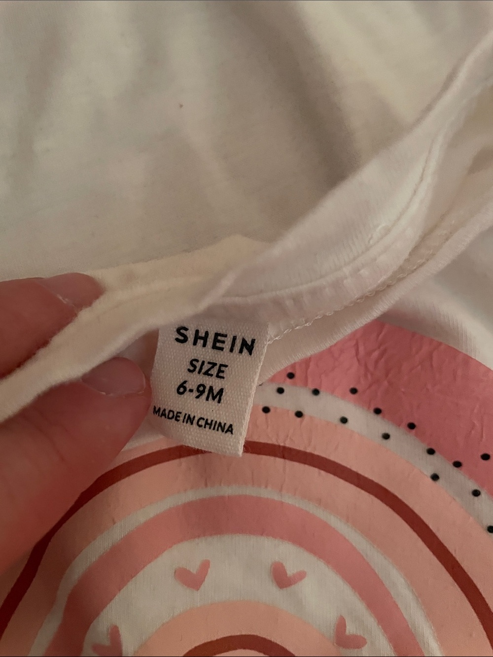 SHEIN mama and 2 mini set of 3 White Tee with Pink Rainbow and Heart Graphic - Picture 2 of 4